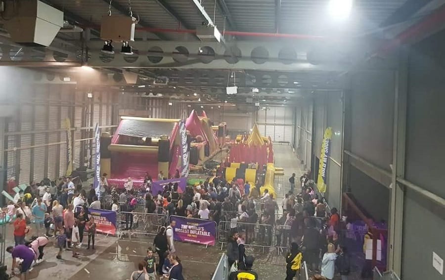 The Beast - a 900ft inflatable - had to be split in two to fit inside the venue (Sarah Webb)