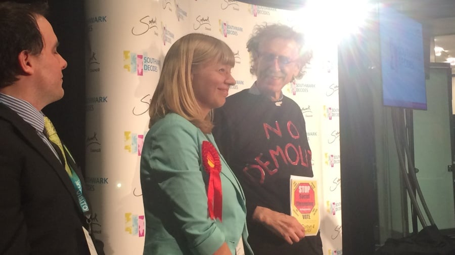 Helen Dennis at the election count at Tooley Street