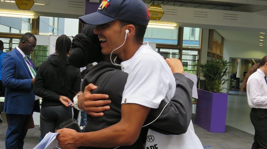 Students open their results at City of London Academy Southwark