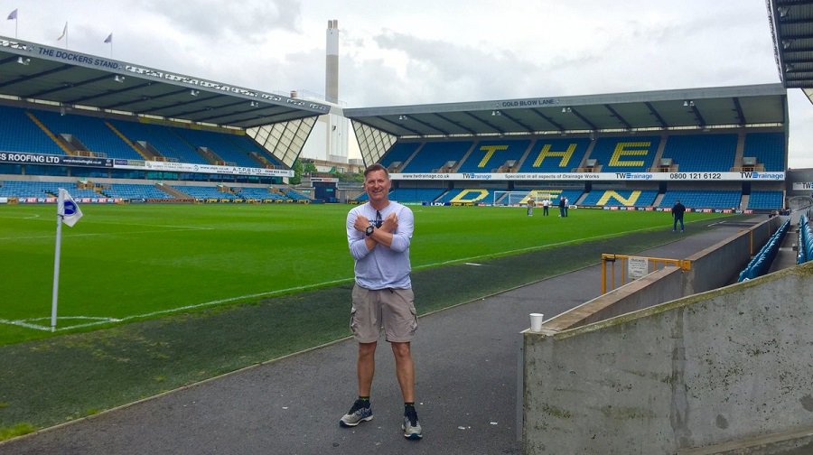 West Ham fan Patrick O'Connor at The Den