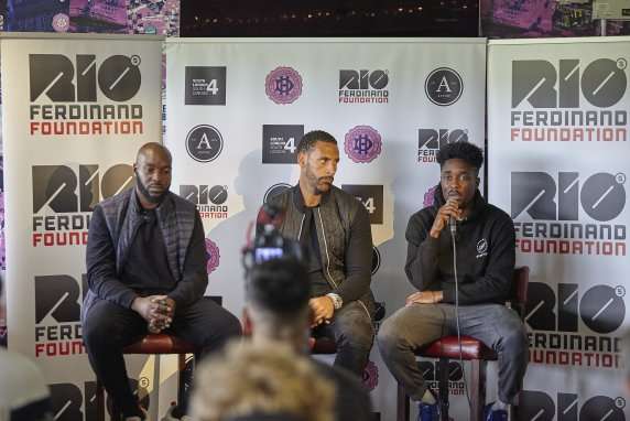 Gavin Rose, Rio Ferdinand and Nyren Clunis. Photo: Ollie Jarman