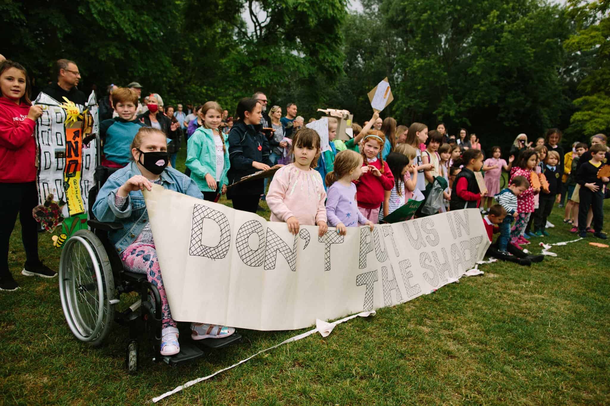 Rotherhithe residents attending a call-out in support of a challenge to the Masterplan