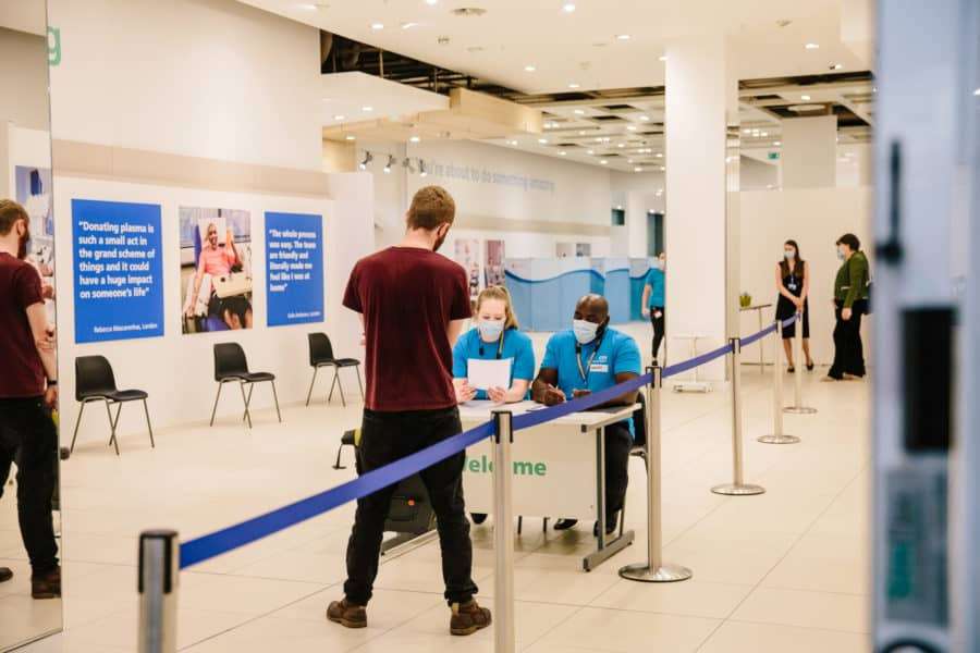 The donation centre in Stratford Westfield. Two new centres, including one in Croydon, have been announced. Credit: Kirsty Hamilton Photography