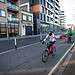 Cyclists use the trial Cycleway 4  in Greenwich on the A206.