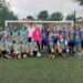 Athenlay Ladies FC, Cllr Rose wearing pink jacket (centre) and Paul Parker (left centre)