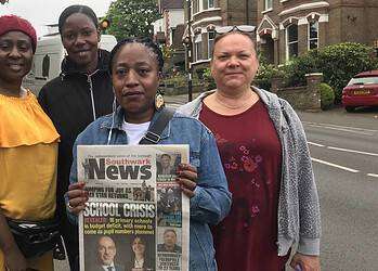 Wuraola (left), Amie Drammeh (middle back), Ms Kelly (middle front), Katalin (right).