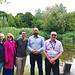 Kieron Wiliams (second from right) and Catherine Rose (third from left) visited Lavender Pond, Rotherhithe.