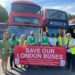 Local politicians campaigning against the bus cuts