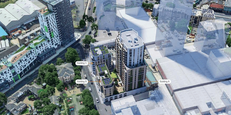 A CGI image of the proposed development