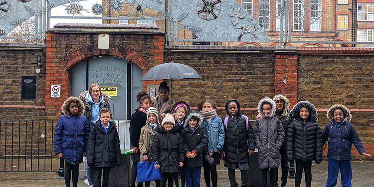 Pupils outside Townsend Primary School