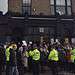 Protestors outside the Honor Oak pub. Credit: Reshima