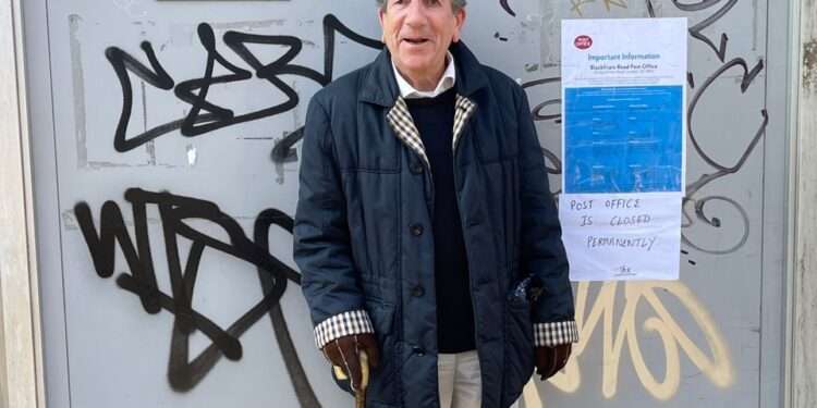 Cliff Hogg, 79, a resident who used Blackfriars post office 'almost every day' before it closed last month.