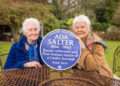 Sheila (L) with Dame Judi Dench (R) in her Surrey garden [photo: English Heritage/Christopher Ison]