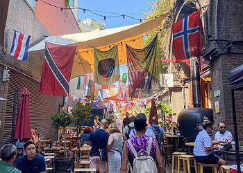 Maltby Street Market in the sun