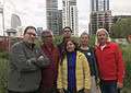 H1 Campaigners standing in front of the H1 plot. Left to right (back): Adam Whittles, Steve Lancashire, Jerry Flynn, Liba Hoskin, Mark Dixon. Front: Silvia Fernandez