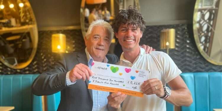 Scott with Kevin Keegan at the end of the challenge