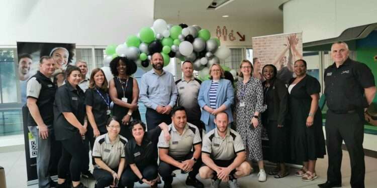 Southwark Council staff celebrate the takeover at the Castle Leisure Centre