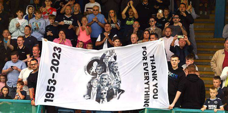 Millwall fans paid tribute to their beloved former chairman John Berylson. Photo: Millwall FC