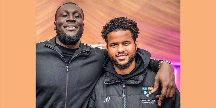 British-Ghanaian rapper Stormzy (left) with Cllr Joseph Vambe, 23 (right) - the youngest councillor in Southwark.