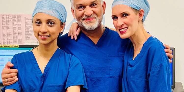 Plastic surgeons at Guy's do three months' worth of surgery in five days (L-R) Maleeha Mughal, Imran Ahmad, Pari-Naz Mohanna