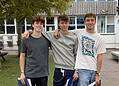 Left to right: Students Sam Chapman, Oliver Sharman and Alfie Harper