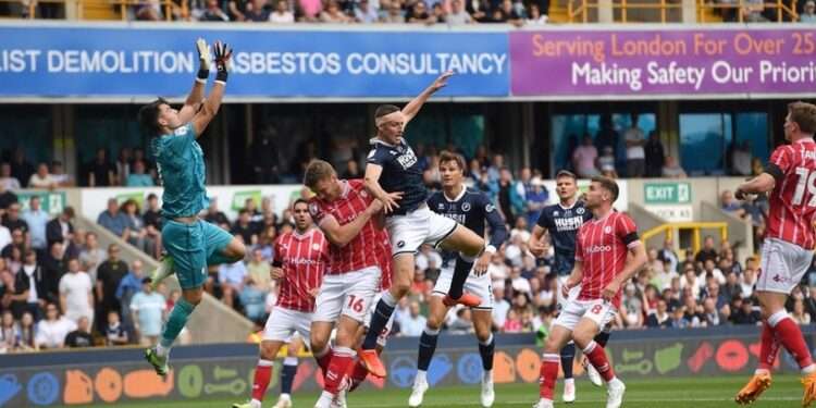 Millwall couldn't make set-pieces count against Bristol City. Photo: Millwall FC