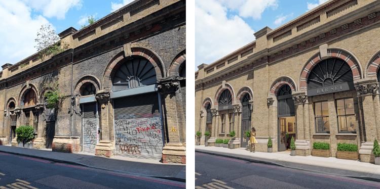 How the arches look now and how they could look after renovation