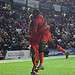 Substitutes George Saville and Brooke Norton-Cuffy celebrate after Saville seals the game with his goal. Image: Millwall FC