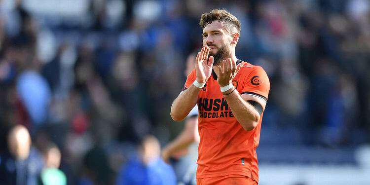 Tom Bradshaw is into his sixth season at Millwall and is set to make his 175th club appearance tomorrow. Image: Millwall FC