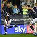 Wes Harding wheels away in celebration after scoring his first Millwall goal. Image: Millwall FC