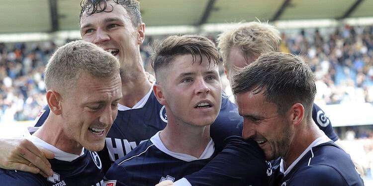 Plenty of emotions were on show after Kevin Nisbet's goal against Stoke. Image: Millwall FC