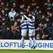 Ilias Chair and Chris Willock celebrate QPR's opening goal. Image: Millwall FC