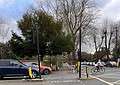 The traffic island on the junction between Dulwich Grove and Red Post Hill