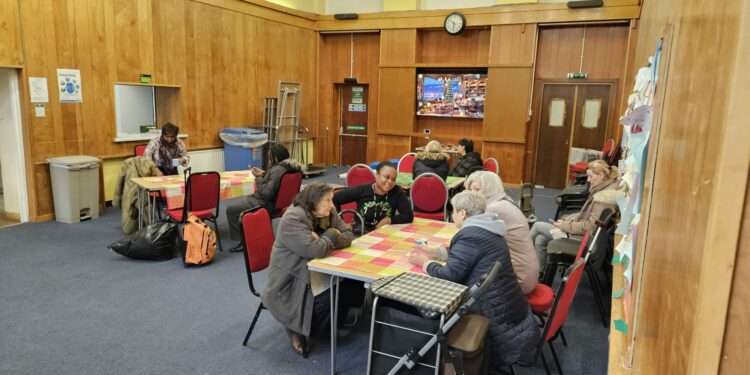 Winnie with service users at the South London Mission.