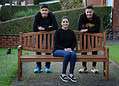 Shamilla Mirza with her named bench at home in Prestwich, Manchester. Picture by Paul Heyes, Friday November 29, 2019.