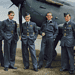 Pilots of D Flight 1 PRU relax in the summer of 1941. L to R Michael ‘Babe’ Suckling (killed July 41), unknown, Greenhill (became a Prisoner of War), Watts, Jimmy Swift (killed September 1941), Sgt Perrot - Peter Arnold collection colourised by RJM