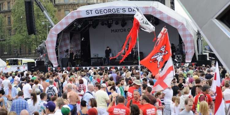 St. George's Day celebrations in Trafalgar Square. (John Pannell)