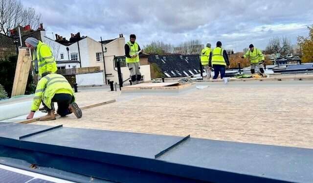 The all-deaf team of builders on site in Camberwell