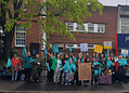 Teachers and support staff picketed outside James Allen's Girls' School on May 22