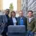 L-R: Sheila Atim, Laura Stevenson, Matthew Warchus and Andrew Scott with the time capsule at the site of the Backstage building.