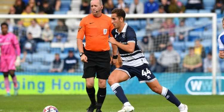 Alfie Massey was involved in last week's game at Gillingham. Image: Millwall FC